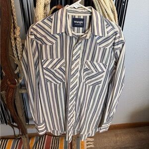 Wrangler Striped Pearl Snap Shirt